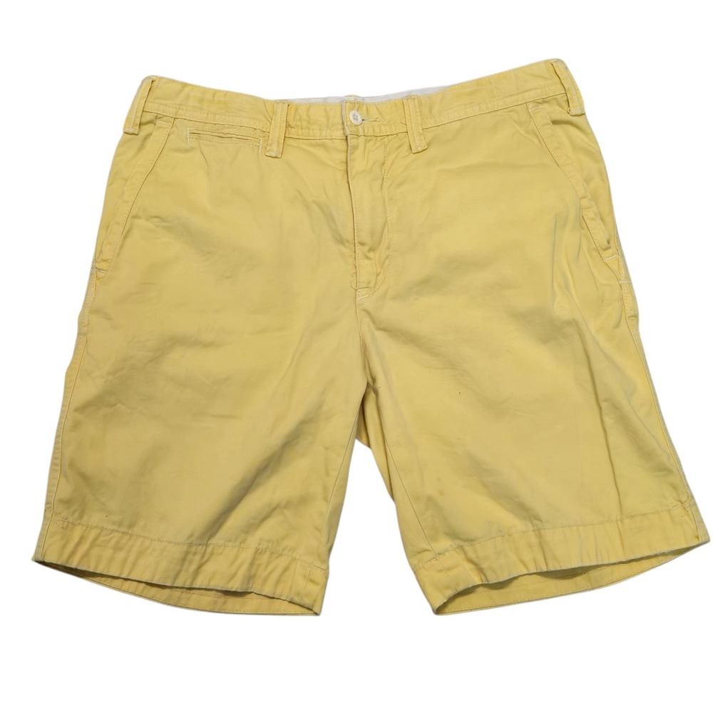 Vtg Polo Ralph Lauren Yellow Classic Chino Shorts Relaxed Fit Cotton 33x9 EUC